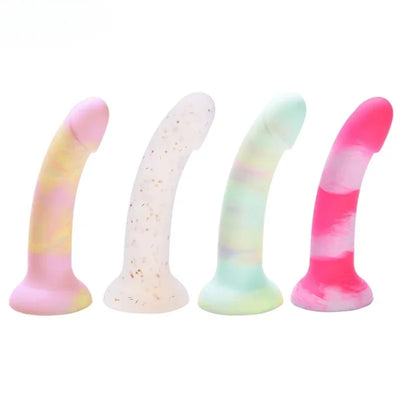 Realistic Dildo with Strong Suction Cup Liquid Silicone Pink Penis G Spot Masturbator for Women Men Anal Sex Toys 14-21cm