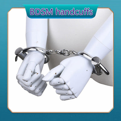Stainless Steel 1 Pair Female Male Handcuff Metal Ankle Cuffs Wrist Cuff for Couple Bdsm Bondage Restraints Adult Game Sex Toys