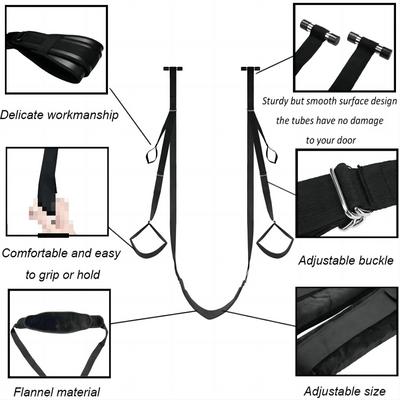 Adjustable Sex Swing Soft Material Straps Fetish Bandage Game Chairs Hanging Door Swing Erotic Sex Toys for Couples Woman Man BDSM Bondage Restraint Sex Furniture  Chairs Erotic Toys Adult Women Toys Adult Pleasure Sexual Wellness