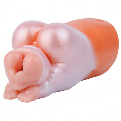 Corgi-Inspired Rabbit Animal Male Masturbation Cup Single Channel Silicone with Realistic Textures Soft Silicone Portable for Men