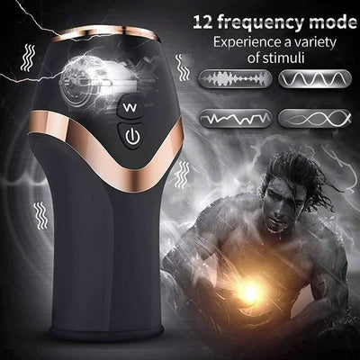Glans Training Penis Masturbation Cup 10 Frequency Vibrator Recharge Massage Pump Device Erotic Sex Toys Shop for Men Male 18+
