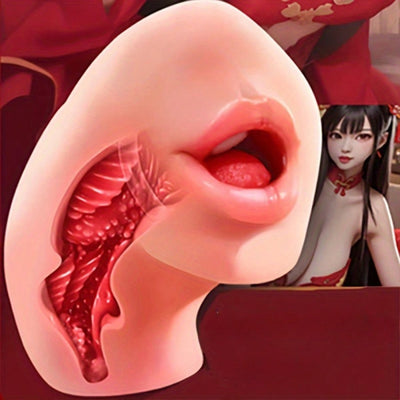 2 in 1 Male Masturbator, Pocket Pussy with Realistic Mouth Textured Vagina and Tight Anus, Adult Sex Toys Men Masturbation