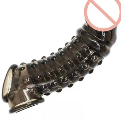 Reusable Penis Extender Penis Condoms Cock Rings Delay Ejaculation Dick Sleeve Silicone Glans Cover Enlargement Sex Toys for Men