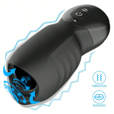 Male Masturbators Cup Rechargeable Waterproof Men's Automatic Dragon Suction Cup with 7 Vibration Modes Glans Vibrating Sucking Massager Penis Exercise Device, Adult Male Sex Toys