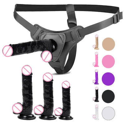 Strapon Dildo for Women Suction Cup Realistic Strap-On Dildo Huge Penis Belt Sexual Harness Strap on Anal Sex Toy for Lesbian