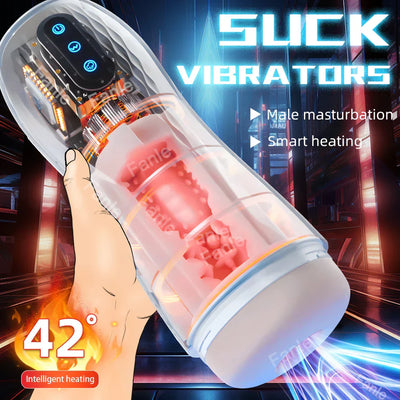 Automatic Male Sucking Masturbator Vibration Blowjob Machine Heating Masturbation Cup Sex Toys Adult for Men Masturbate Supplies