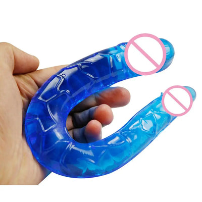 คู่Dongเยลลี่Dildo Penis Dick Uรูปร่างอวัยวะเพศชายเทียมช่องคลอดAnal Plug G Spot Massagerเลสเบี้ยนของเล่นสำหรับชายหญิง