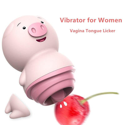 Female Masturbator Clitoris Stimulator Cute Pig Tongue Lick Vibrators Sex Toys for Adult