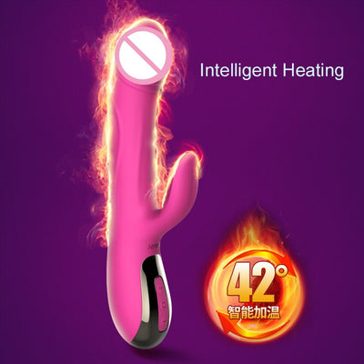 Leten Prostat Silicone Waterproof Electromagnetic Pulsating Thrusting Dildo Vibrator with Heating Function Penis Wand Massager