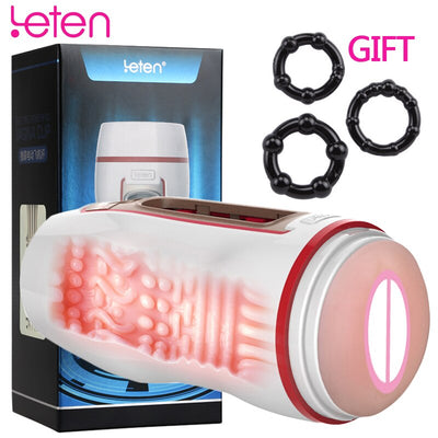 Leten Sex Product Vagina Fake Pussy Fully Realistic Artifical Vagina Adult Automa Male Masturbator Cup Sex Toys for Men Sex Shop