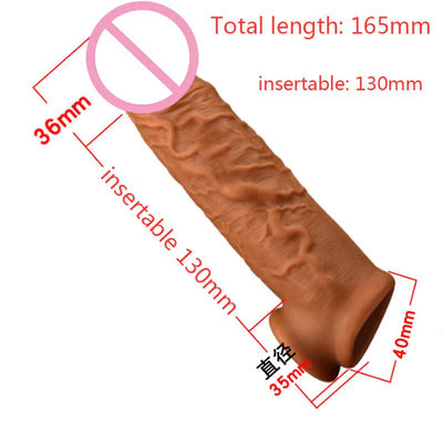 Liquid ซิลิโคน Condom อวัยวะเพศชาย Extender Sleeve Delay Ejaculation Intimate สินค้าเซ็กซ์ทอยสำหรับชาย