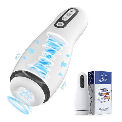 Male Masturbators Voice Vacuum Aircraft Cup Automatic Sucking Vibrators Masturbation Cup Oral Sucking Sex Toys Adult Products