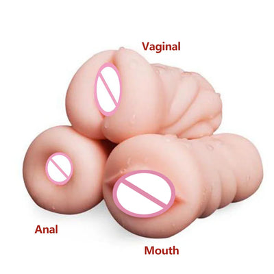สามแบบนุ่มผิวยางช่องคลอดช่องคลอดผู้ใหญ่ Oral อุปกรณ์เสริมเพศสัมพันธ์ชายสำเร็จความใคร่ของเล่น Blow Job เซ็กซ์ทอยสำหรับชาย