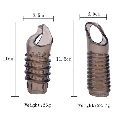 Penis Sleeve Extender Penis Ring Dildo Enlargement Reusable Man Condom Spike Dotted Condom Delay Ejaculation Adult Sex Toy