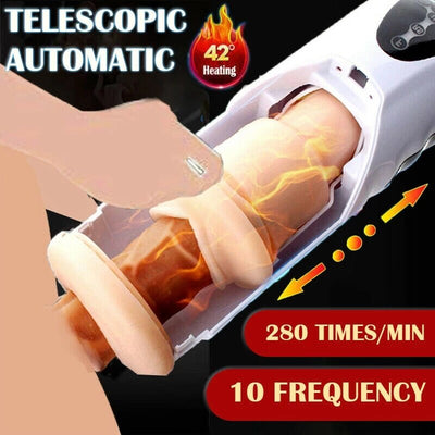 Real Pussy Masturbator Cup Male Automatic Telescopic Sucking Heating Blowjob Aircraft Cup Vagina Fast Orgasm Machine Men Sex Toy