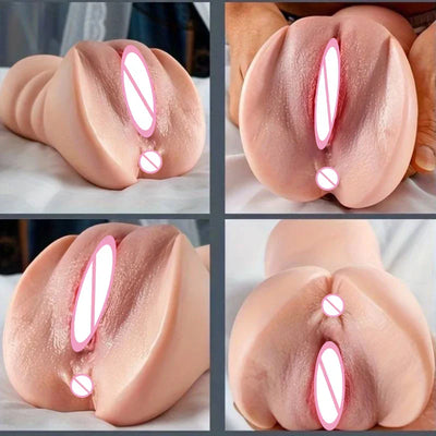 Real Vaginal Erotic Toys Gadgets Man's Sex Life Realistic Silicone Vagina for Men Pussy Male Masturbator 2 in 1 Men's Goods Toy