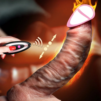 Realistic Dildo Vibrator Telescopic Vaginal Female Masturbator Big Penis with Heating Thick Dildos Anal Plug Sex Toys for Women