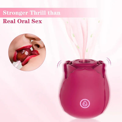 Rose Vibrator Toy Female Sucking Masturbator Vibrator AV Stick Vacuum Stimulator Oral Nipple Clit Sucker Female Adult Sex Toys