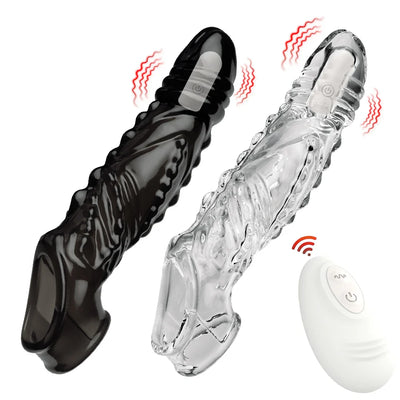 Wireless Vibrating Condoms Enlargement Delay for Men Reusable Dildo Vibrator Penis Ring Sleeve Adult Sex Toy Sex Product 2025