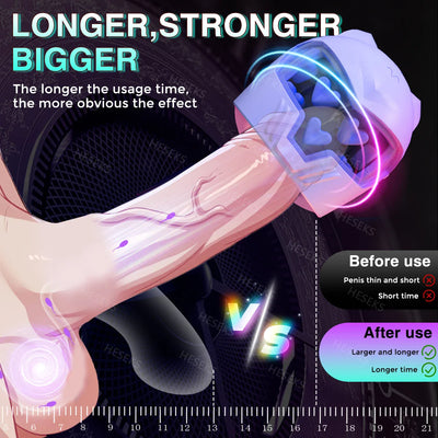 HESEKS Automatic Male Masturbator Cup Male 360° Wrapping Glans Stimulator Cock Enlargement Delay Ejaculation Sex Toys for Men