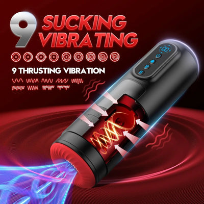 Automatic Male Masturbator with 9 Sucking Thrusting Rotating Modes Heating Stroker Blowiob Machine LCD Display Sex Toy for Men