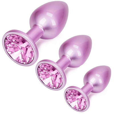 Colorful Small Medium Large Anal Plug Set Metal Anal Beads Butt Plug Jewelry Insert Sex Toy for Female Male