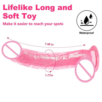 4 Sizes Realistic Dildo Jelly Waterproof with Strong Suction Cup for Lifelike G Spot Clitoral Huge Dildo for Women Adult Sex Toy