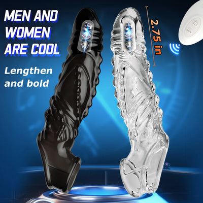 Wireless Vibrating Condoms Enlargement Delay for Men Reusable Dildo Vibrator Penis Ring Sleeve Adult Sex Toy Sex Product 2025