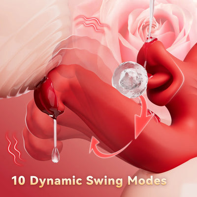 KUSHOR Tongue Vibrator for Women Dildo Vibrators with 10 Swaying & 10 Licking Modes G Spot Clit Stimulator Sex Toys for Couples