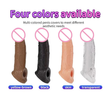 Penis Sleeve Cocks Cover Sex Toys for Men Tools Reusable Condom Ring Super Realistic Penis Sleeve Condom Male Enlargement Delay