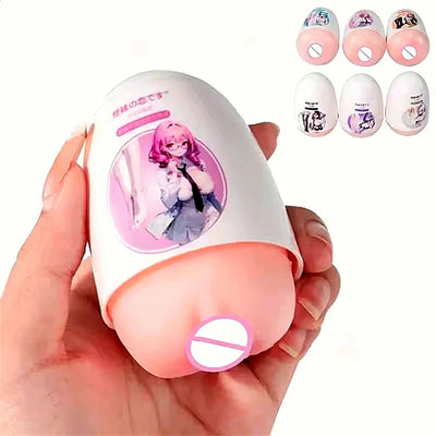 Mini Portable Masturbation Egg Cup Realistic Vagina Masturbation Cup Penis Massager Stimulator Manual Pocket Pussy Sex Toys