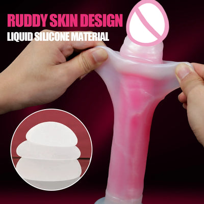 Strap on Dildo Sliding Foreskin Dildo Real Skin Big Penis Anal Plug Female Sexy Adult Toys Clitoral Anal Stimulator Lesbian Toy
