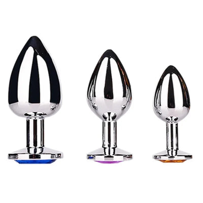 S/M/L Size Anal Plug Sex Toys Round Shaped Metal Stainless with Crystal Jewelry Smooth Steel Butt Small Tail Female/Male Dildo
