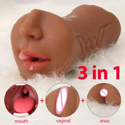 Sex Toys Male Masturbator Toys 3in1 Realistic Vagina Anal Sex Simulation Blowjob Sex Tooys for Man 18 Adult Simulation Sex Doll