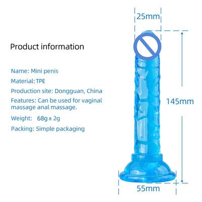Silicone Jelly Suction Cup Small Realistic Dildo Artificial Penis Anal Butt Plug Dick G Spot Massager Erotic Sex Toys for Women