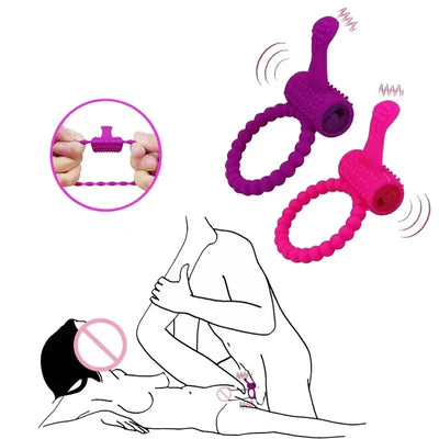 Vibrator แหวนอวัยวะเพศชาย Cock Ring เครื่องสั่น Dildo ของเล่นเซ็กซี่สําหรับ Man Bdsm Intense Clit กระตุ้นผู้ชาย DELAY Ejaculation Bondage Gear